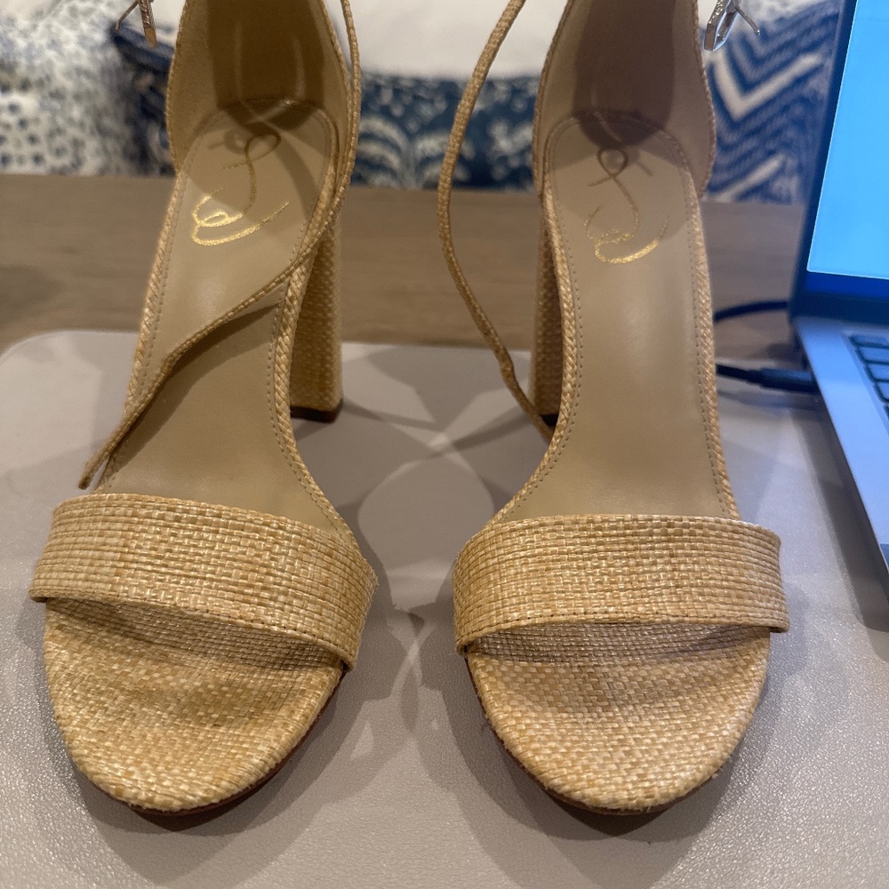 Sam Edelman block heel - straw